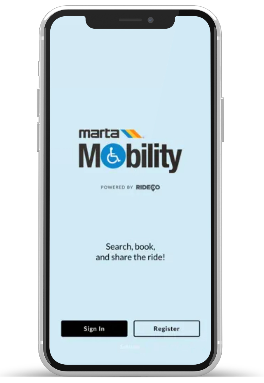 mobility app login mockup